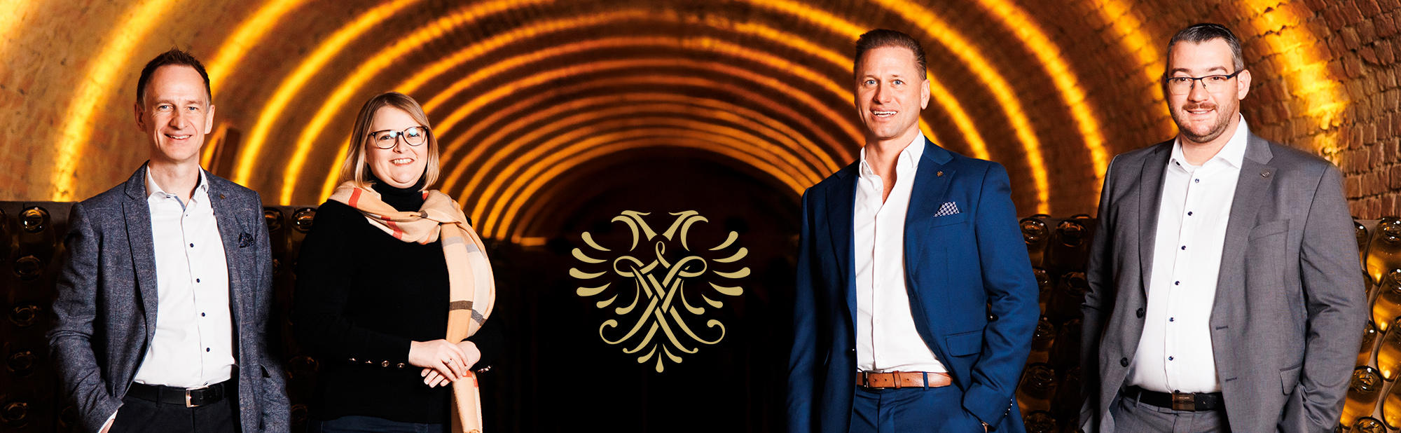 Das Gruppe Schlumberger Management Team in den Schlumberger Kellerwelten