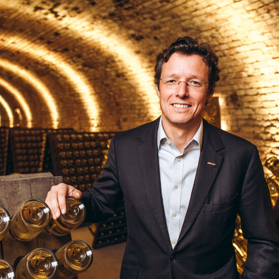 Vorstandsvorsitzender Benedikt Zacherl in den Schlumberger Kellerwelten